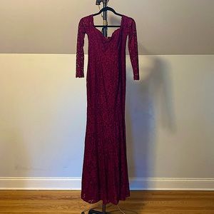 Wine colored evening dress (maternity or postpartum!)